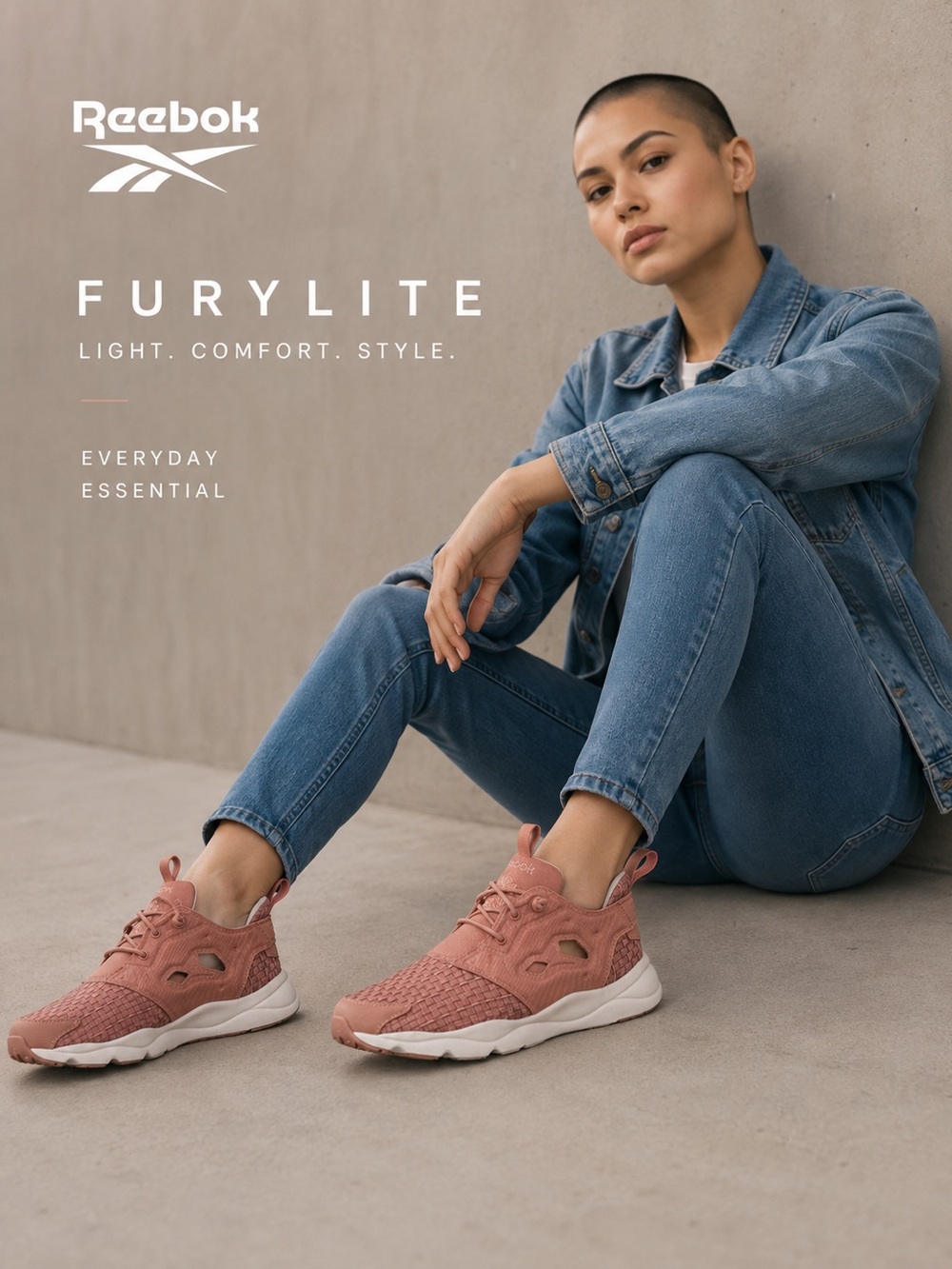 Reebok Furylite Woven Sneakers 
Rustic clay desert stone and Chalk size 7